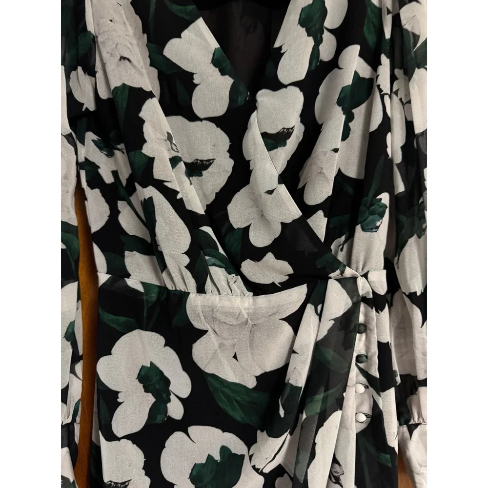 The Kooples Paris Dolce Vita Floral Print Faux Wrap Mini Dress Size 0 - Picture 4 of 9